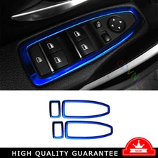 Glass Window Lifting Lock Panel Trim For BMW 3 4 Series 2013-2019 Blue Titanium