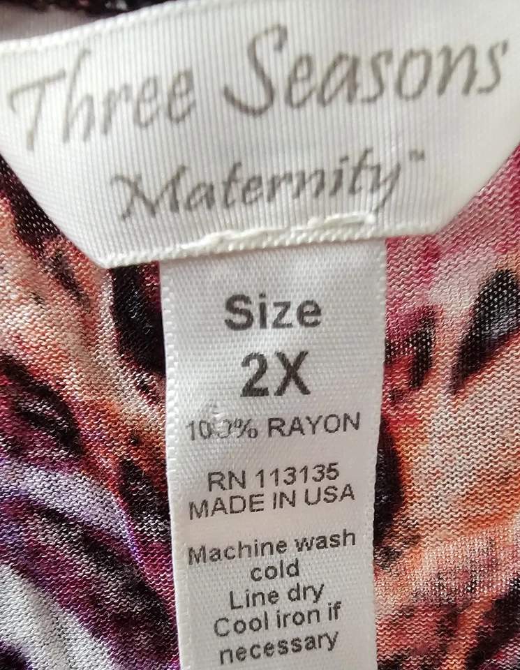 Three Seasons Maternity Womens Shirt Top Blouse Size 2X Multicolor Striped - Image 2 of 4