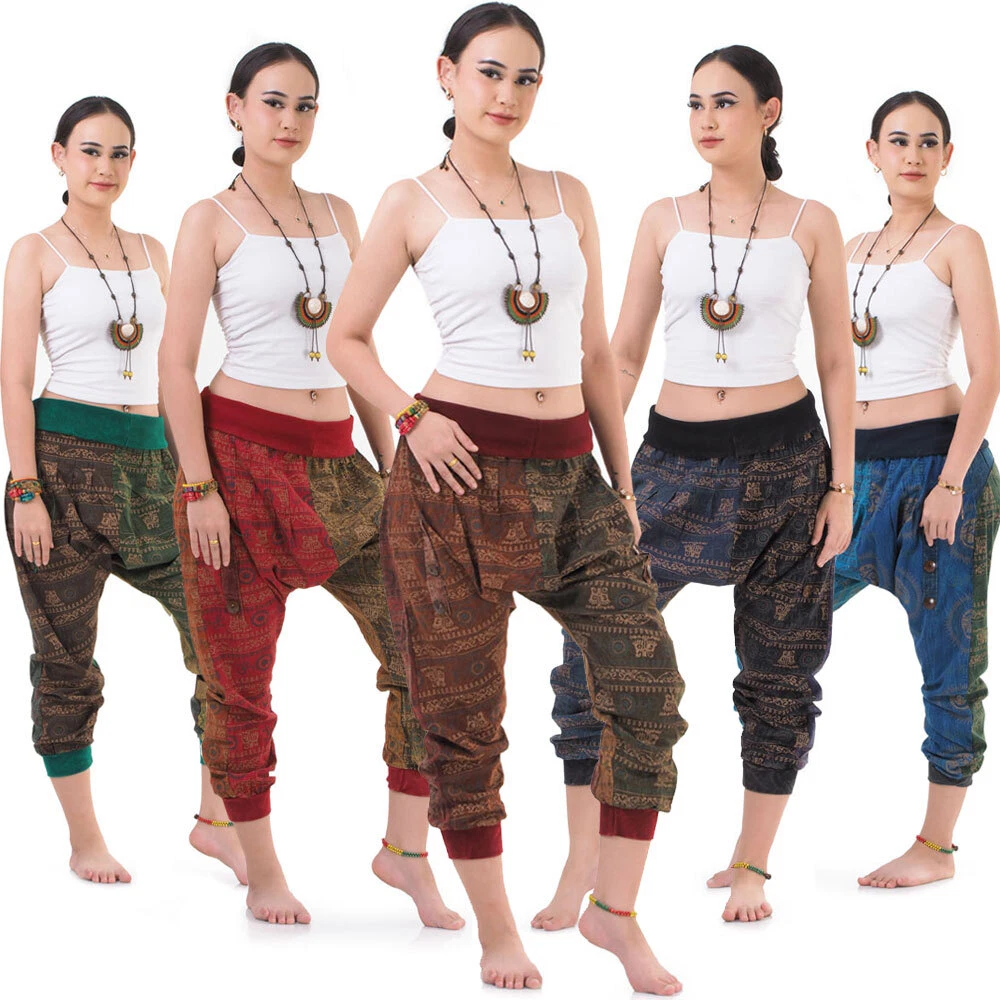 My Thai Pants: Patchwork Harem Capri Baggy Boho Hippie Trousers Aladdin Shorts