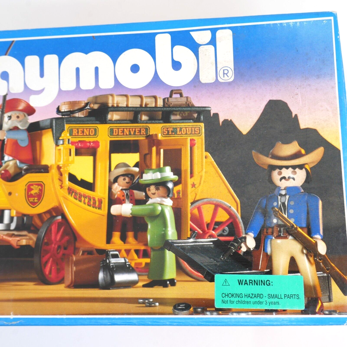 希少 Play mobil プレイモービル 3803 西部開拓時代セット Vintage Playmobil 3803 Stagecoach- Unopened sealed box 1990s