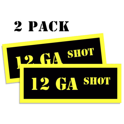Adesivi Scatola Munizioni 12 GA 00 Vinile 4 Pezzi Adesivi Per Scatola Munizioni 12 GA 00 - Confezione Da 4 Etichette In Vinile Adesivo, USA Sticker Resistenti Uv Per Fucili