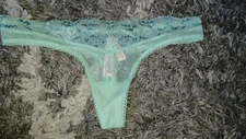 Vs floral trim mesh thong panty NEW SIZE medium keylime hearts