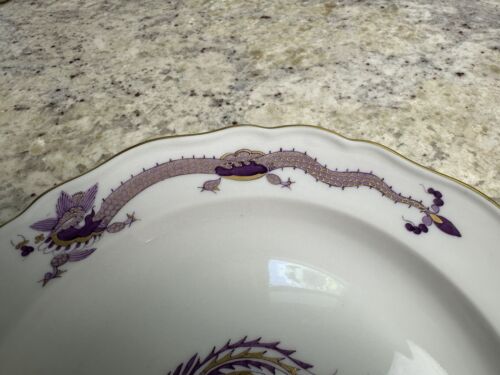 Meissen Rich Court Lilac Dragon Dessert Plate Scalloped Gold Accent 7 in - Picture 2 of 10