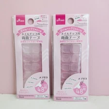 LOT of 2 Japan Daiso Double Sided Clear Jelly False Nail Stickers 48 pcs/each