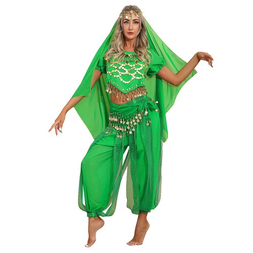Damen Tanzbekleidung Laterne Kostüm Harem Outfit Cosplay Tanz Schal Bauch Sets - Bild 97 von 139