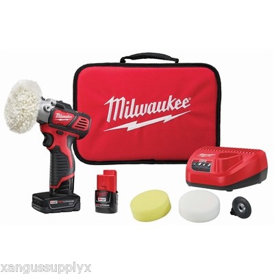 Milwaukee 2438-22X M12 Variable Speed 3'' Spot Polisher Kit with 2 Batteries