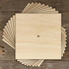 10x Wooden Quadrilateral Square Craft Shape 3mm Plywood Geometric
