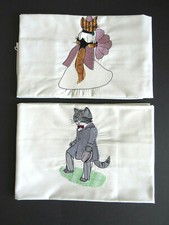 Pair Pillowcases Applique Bride Groom Cats - Male Female Felines Cute Pair Pillowcases Applique Bride Groom Cats - Male Female Felines Cute