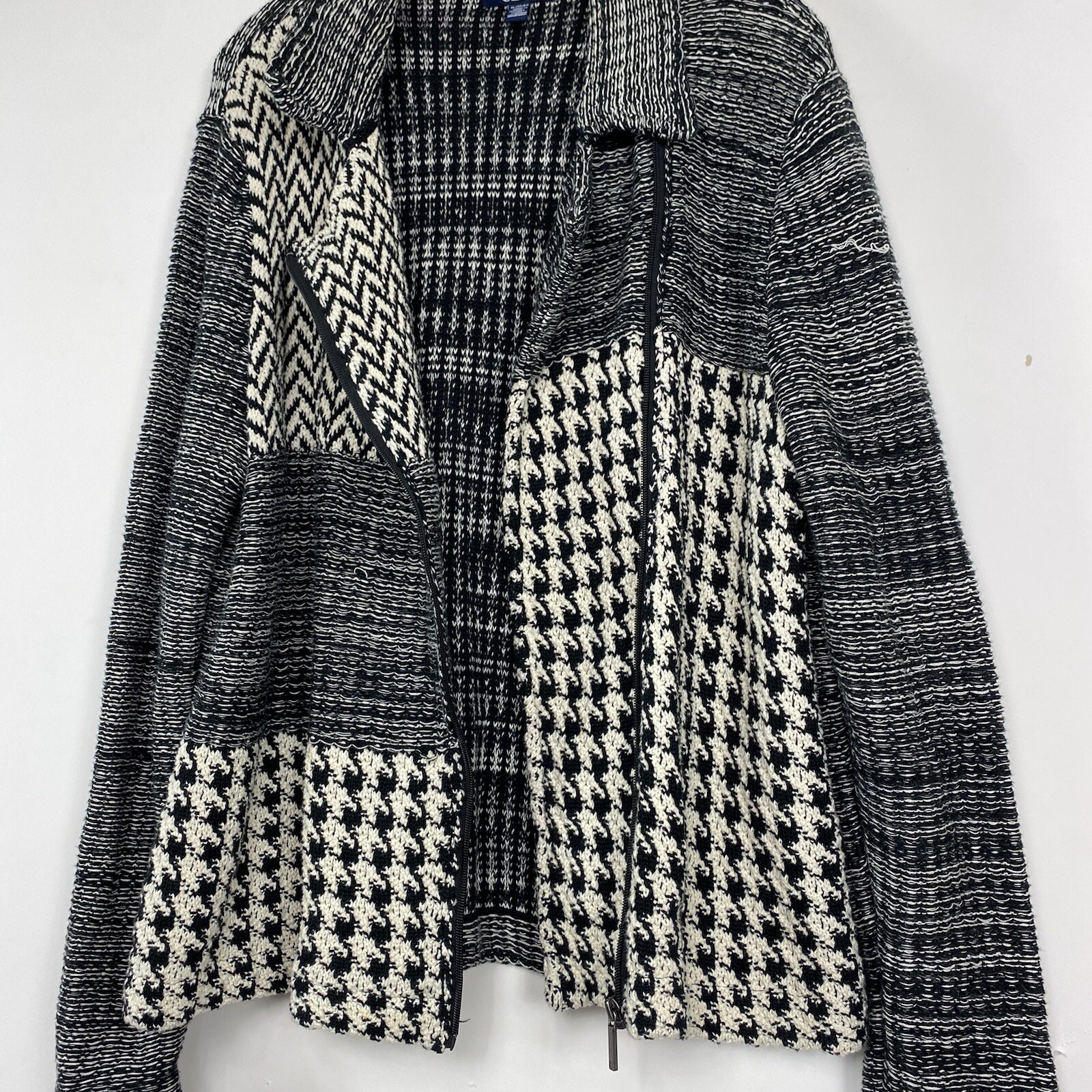 Chaps HoundsTooth Side Zipper Sweater Size XL - image 6