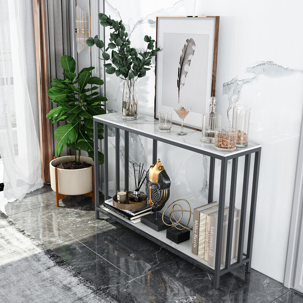 Storage Display Table Modern Sintered Stone Console Tale Heavy Duty Entryway Storage Display ...