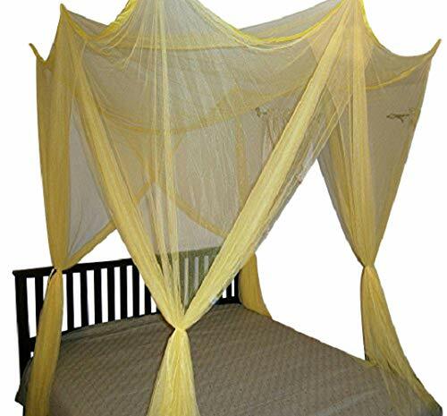 Yellow Four Post Bed Canopy Netting Curtains Sheer Panel Fabric Corner ANY SIZE