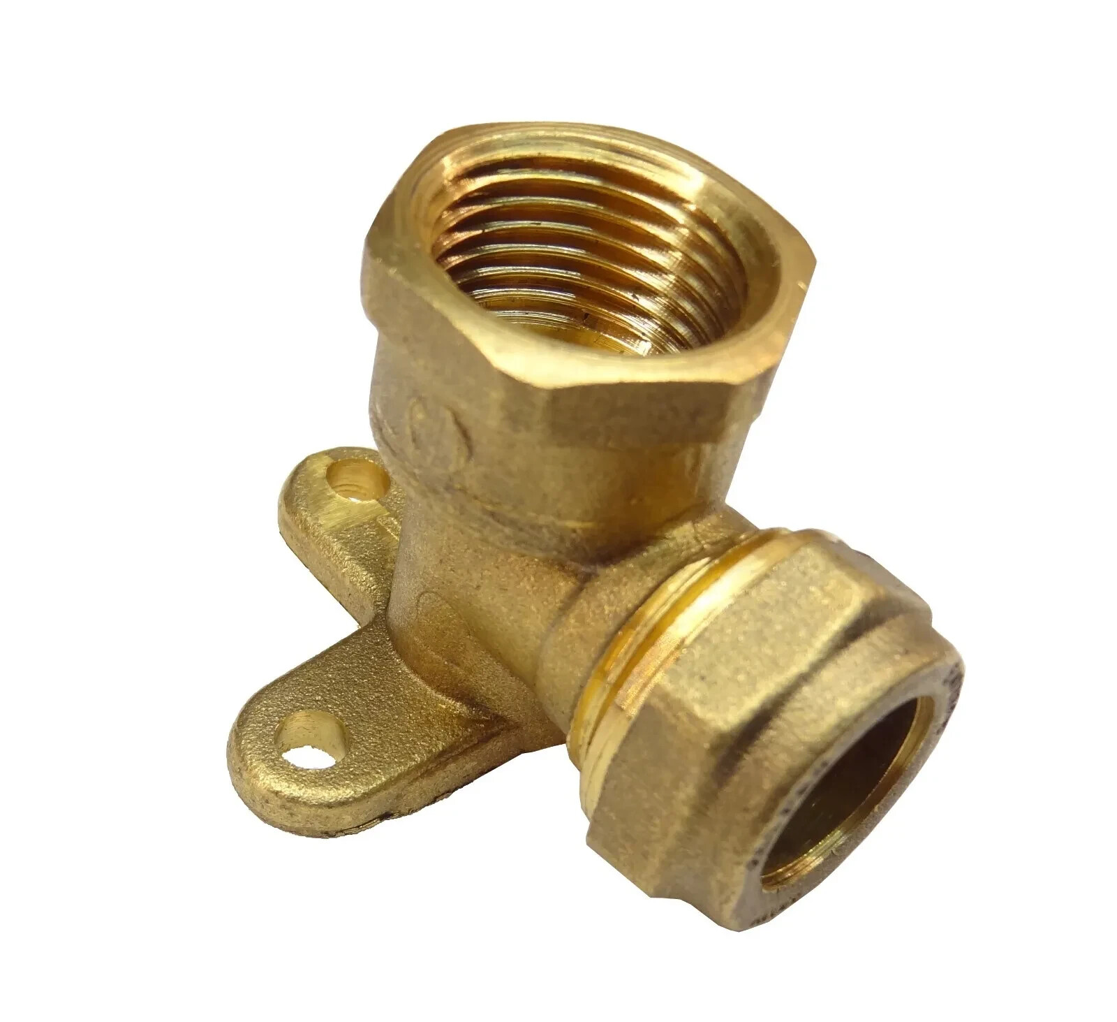 15mm x 1/2"" BSP Brass Wall Plate Elbow / Backplate for Outside Tap