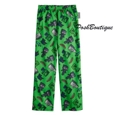 NWT Minecraft Boys Sz 4-16 Fun Mob Creeper Pajama Lounge Sleep Pants | eBay
