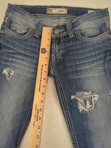 BKE Denim Womens Jeans Stella 29 Stretch Low Rise Distressed 30x27 - Picture 6 of 17