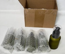 5PCS 60ML/2OZ Empty Refillable Green Frosted Glass Bottles with Pump Vial Cos...