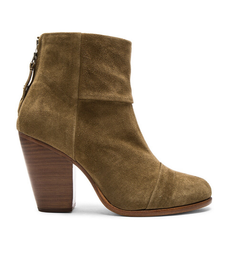 Rag Bone Classic Newbury Green Oiled Suede Ankle Boots