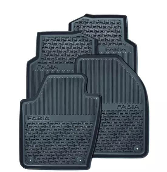 KODA FABIA 2015 2021 FRONT RUBBER FLOOR MATS NEW GENUINE