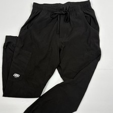Skechers Mens Small Black Stretch Jogger Scrub Pants Cargo Medical Uniform