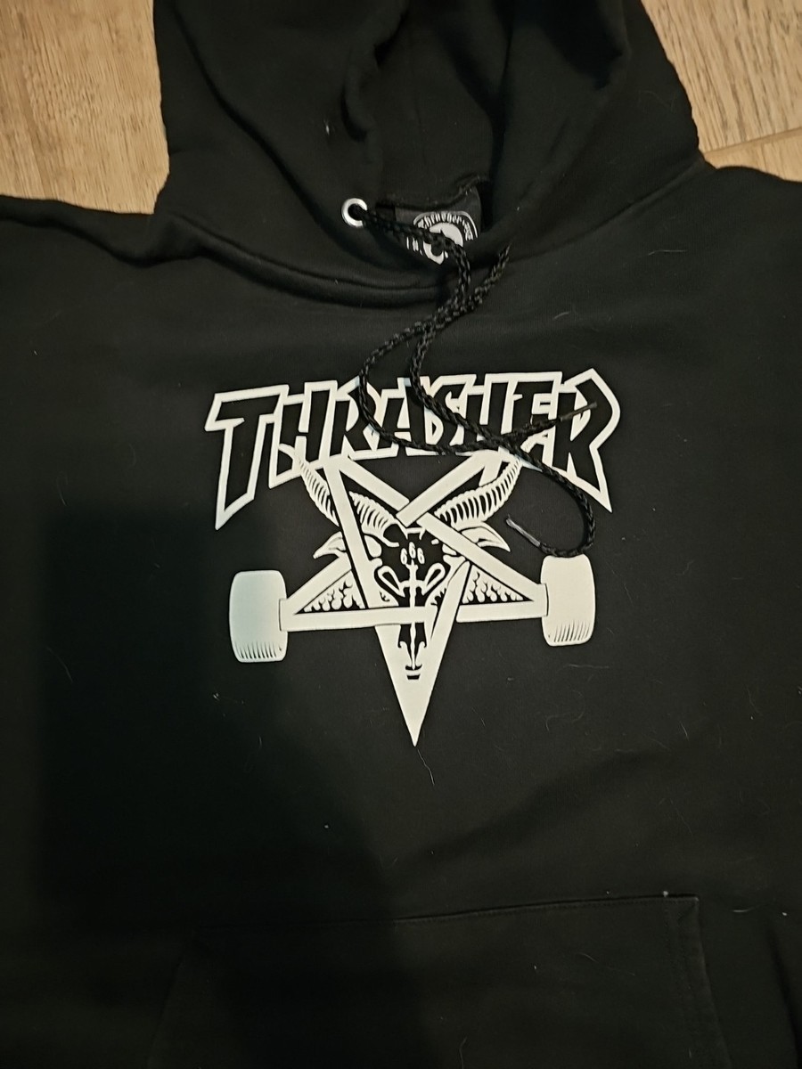 Thrasher Skategoat Hoodie M Pentagram Sk8 Goat Black 666