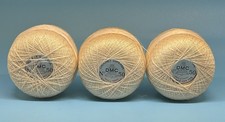 Lot 3 Vintage DMC Crochet Superba No 50 Thread Balls Made France Ecru