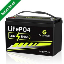GreenOE 12V 100Ah LiFePO4 Battery Group 31 With Built-in 100A BMS Used