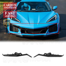 For Corvette C8 Z06 E-ray 23-25 Carbon Fiber Add-on Front Bumper Splitter Canard