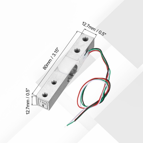 Juego de 4 sensores digitales de celda de carga 1KG + HX711 módulo sensor de pesaje A/D 20x33 mm - Imagen 2 de 7