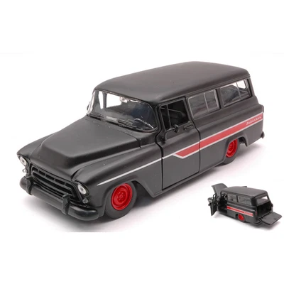 CHEVY SUBURBAN 1957 MATT BLACK 1:24 Jada Toys Tuning -F- Nouveau modèle - Photo 1/3