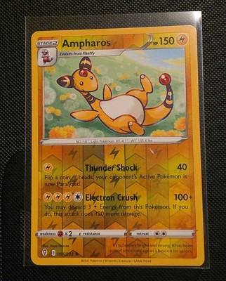 Ampharos 056/203 Pokemon Evolving Skies Schwert & Schild Reverse Holo Rare LP