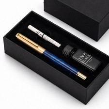 Resin Fountain Pen Gift Set - Medium Nib 15ml Ink Gift Box Calligraphy