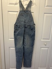 Wild Fable Light Wash Relaxed Fit Denim Distressed Jean Overalls Size Med