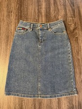 Tommy Hilfiger Vintage Y2K Medium Wash Denim Jean Skirt Size 1 Knee Length