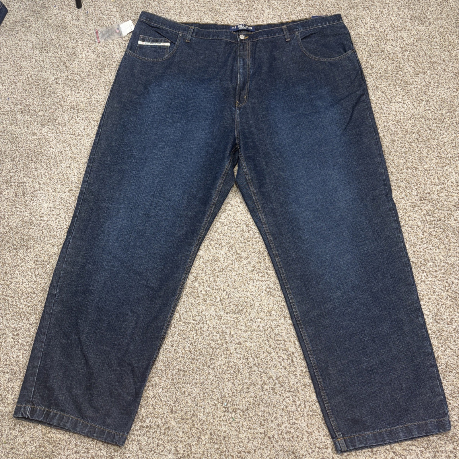 U.S. Polo Assn Jeans Mens 52x34 Denim Dark Wash Vtg Fits 51 X 34 NEW - View 5