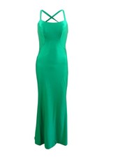Xscape Women's Back Lace-Up Satin Gown (2, Green) 191837335004