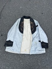 1950s Vintage Japanese Quilted Silk Smoking Jacket Size M Sold As Is