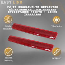 VW T5 Rückleuchte Reflektor Rückstrahler Lichtscheibe Stoßstange Rechts + Links