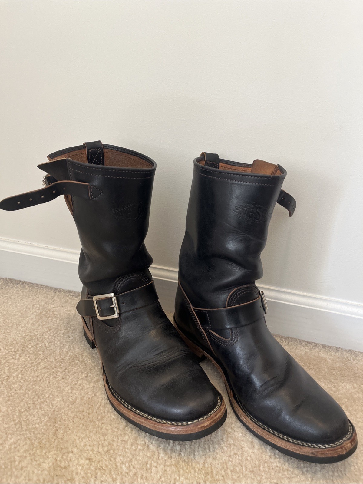 Wesco Mr. Lou Engineer Boots Black Maryam Horsehide 8.5D