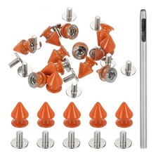 12mm Studs for Clothing, 24 Sets Spikes Leather Rivets, Orange