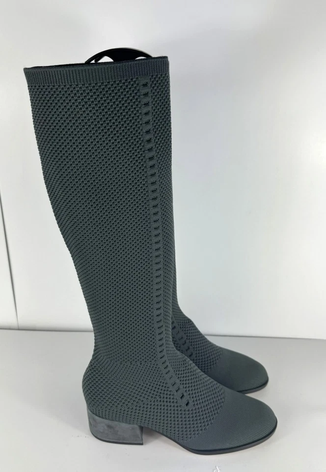 ¡NUEVO! Botas altas grises tejidas elásticas para mujer Eileen Fisher Alas talla US 8 Foto 4 de 4