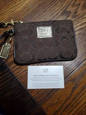Vintage Coach Poppy Small Wristlet Brown Signature C Logo
