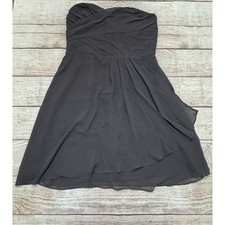 Express Womens Strapless Sweetheart Pleated Cocktail Dress Charcoal Gray Size 4