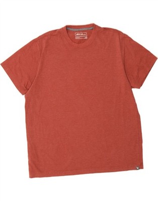 EDDIE BAUER Herren T-Shirt Oberteil XL Orange Baumwolle AS05