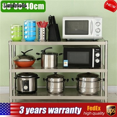 3 Tiers Kitchen Shelf Shelving Rack Restaurant Shelves Rack Stainless Steel USA