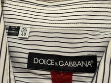 Dolce & Gabbana GOLD Line Slim-Fit Pinstripe Dress Shirt Size 15¾ / IT 40