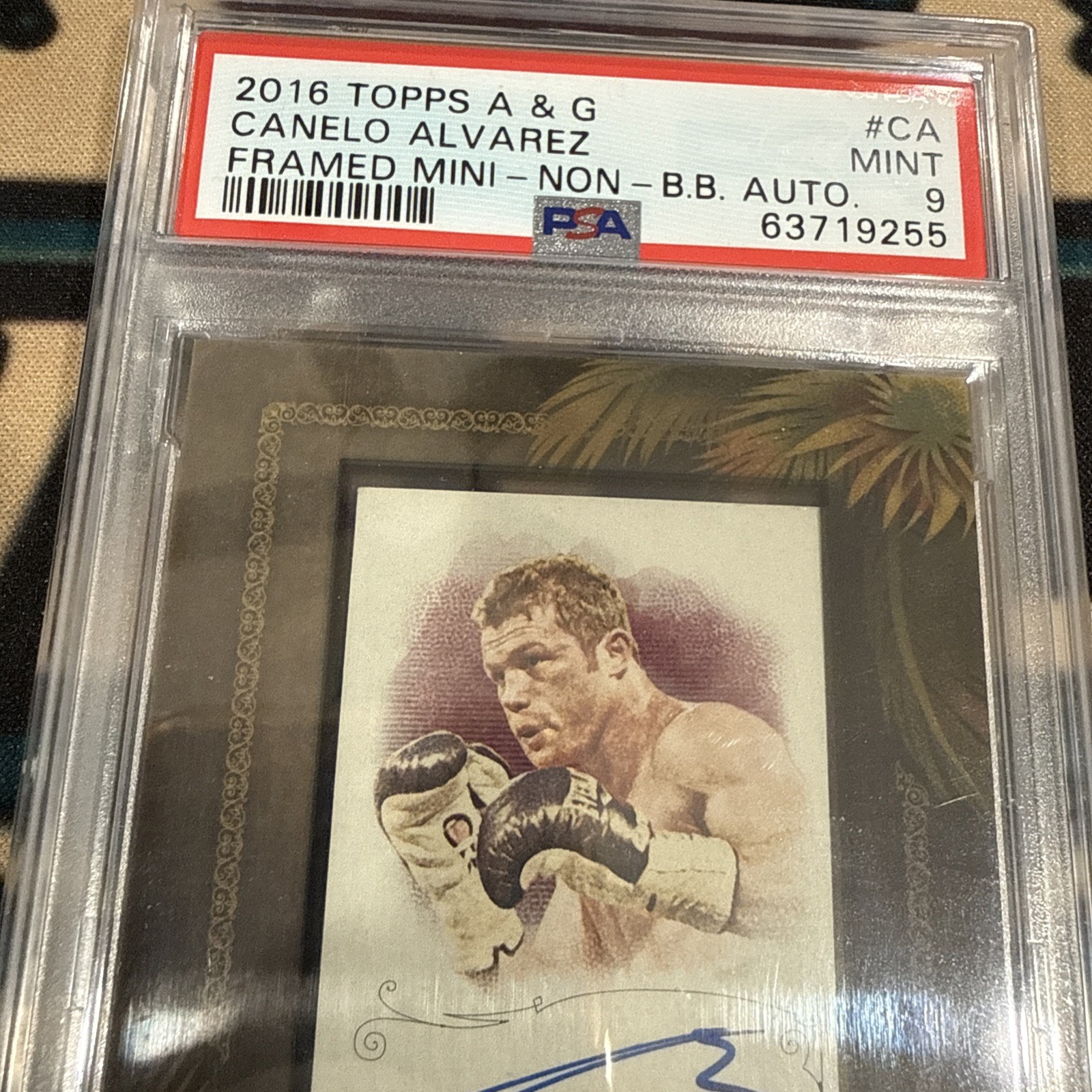 PSA 9 CANELO ALVAREZ 2016 TOPPS ALLEN & GINTERS FRAMED AUTOGRAPH SP  BOXING ICON view 4