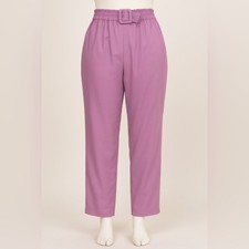 VTG Maggie Sweet Women's Large High Waist Straight Leg Pants Lilac Belted     