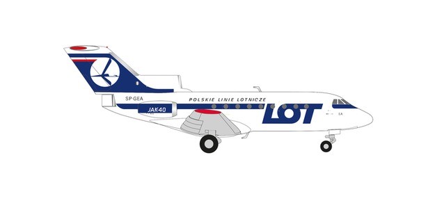 Herpa 573139 - 1/200 Lot Polish Airlines Yakovlev Yak-40 - SP-GEA - New