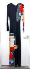 NWT Alice + Olivia Tom Wesselmann Delora Maxi Dress Still Life Lipstick Black 2