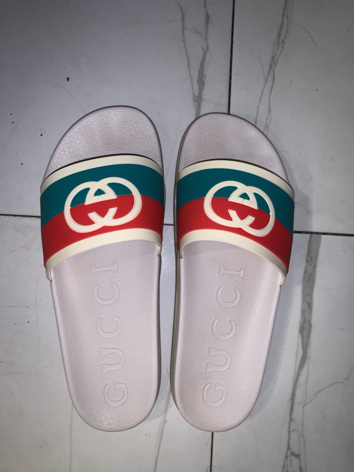 Women's Gucci Interlocking G Orange Slides
