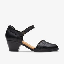 Clarks Originals Womens Emily2 Ketra Black Leather 26177127